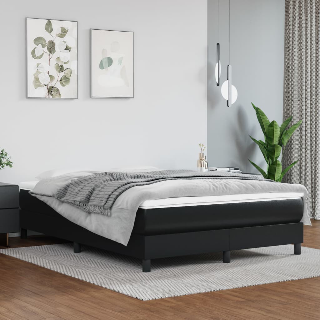 Pocket Spring Bed Mattress Black 137x190x20 cm Full Faux Leather - Newstart Furniture