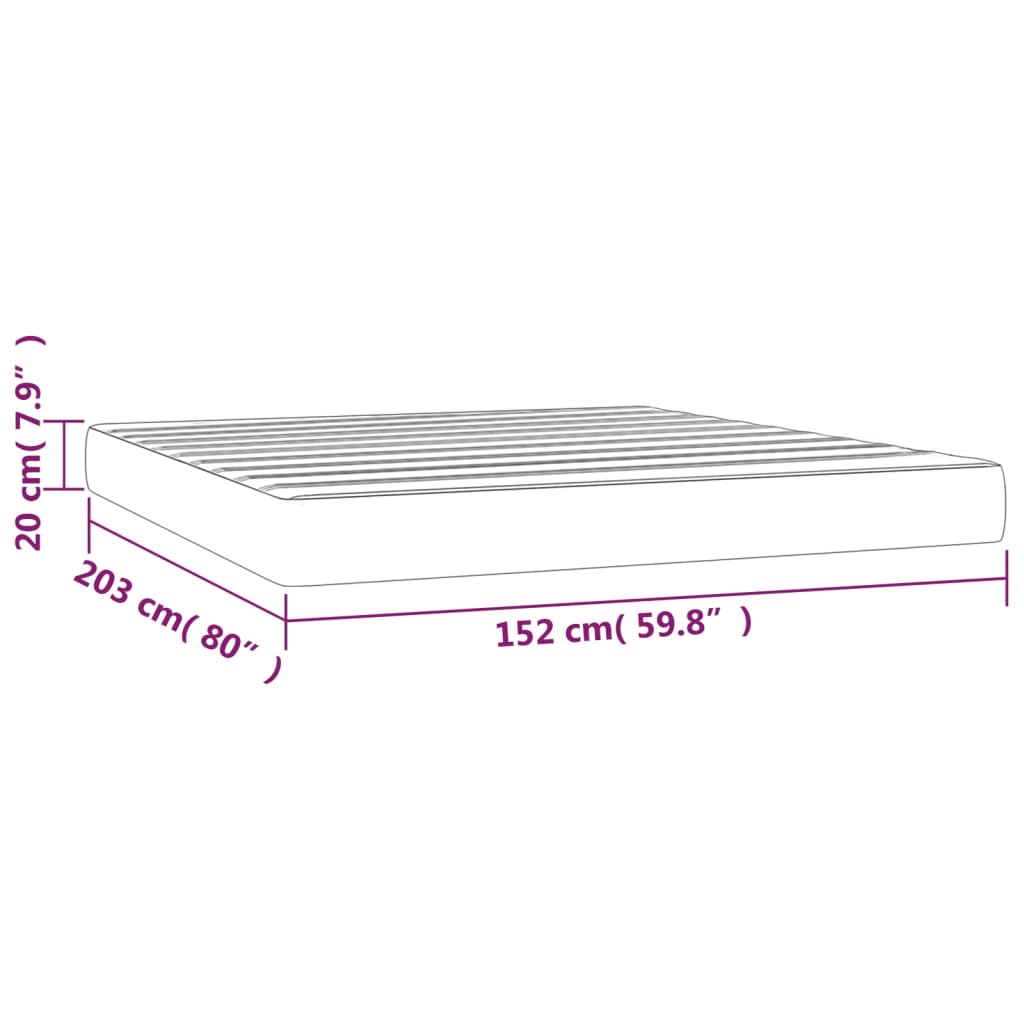 Pocket Spring Bed Mattress Dark Grey 152x203x20 cm Queen Fabric - Newstart Furniture