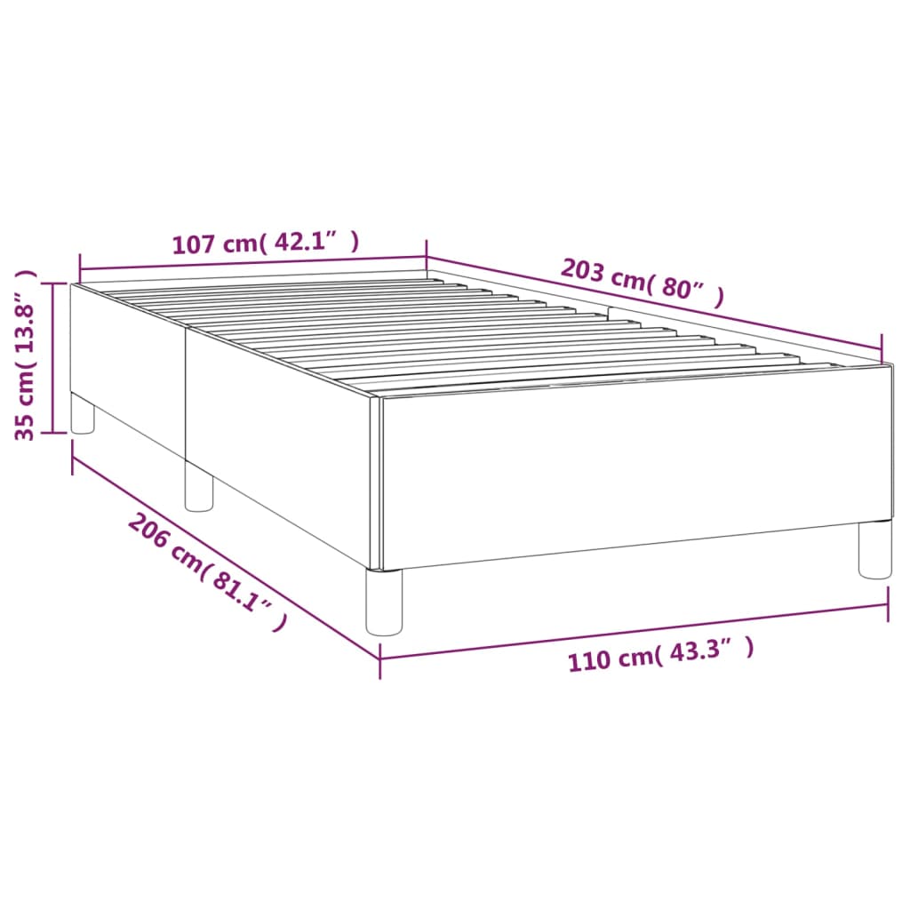 Bed Frame Dark Grey 107x203 cm King Single Velvet - Newstart Furniture