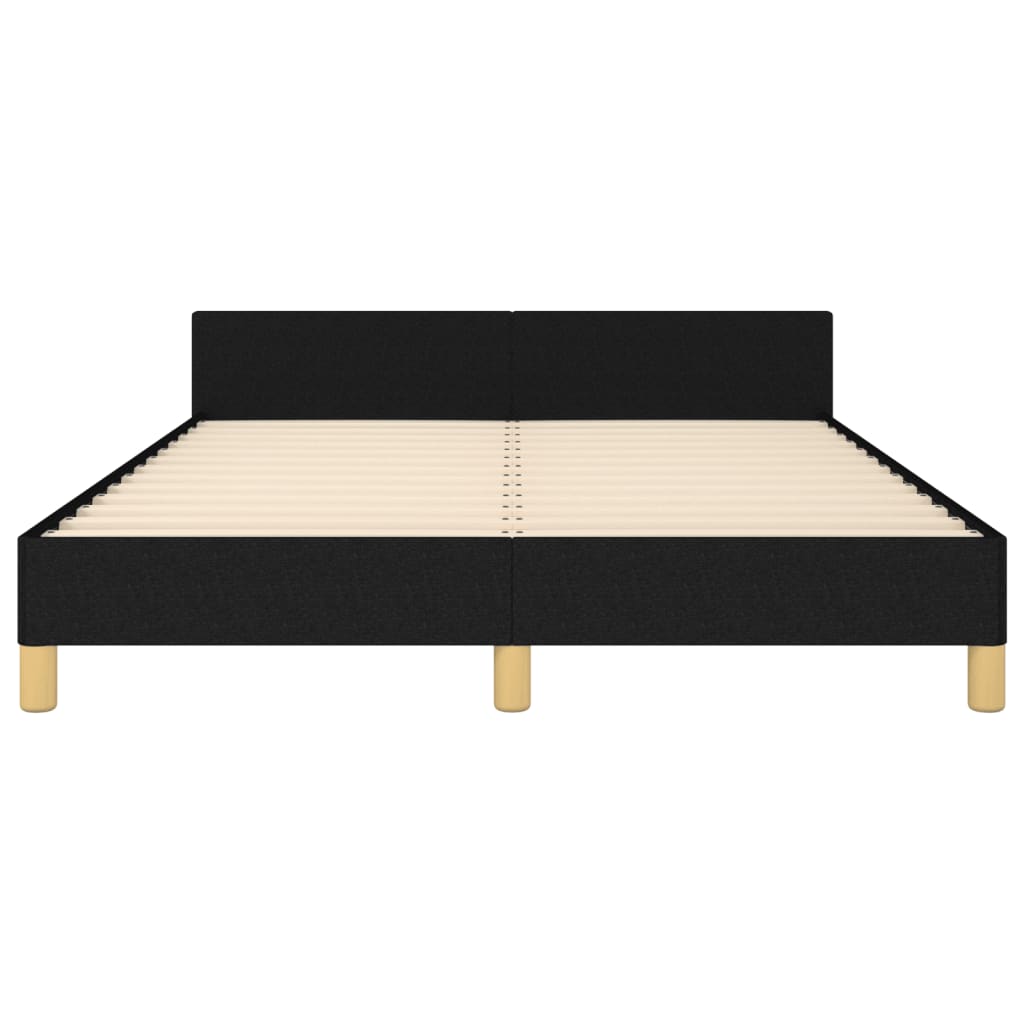 Bed Frame with Headboard Black 137x187 cm Double Fabric