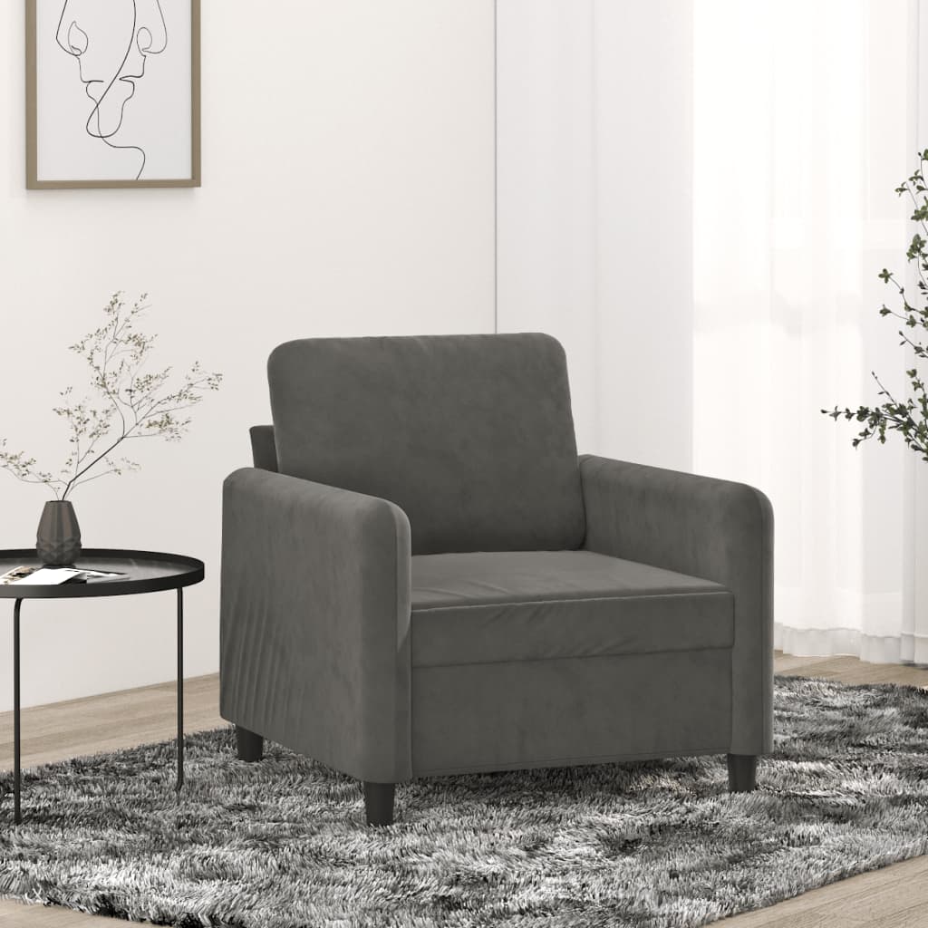 Sofa Chair Dark Grey 60 cm Velvet - Newstart Furniture