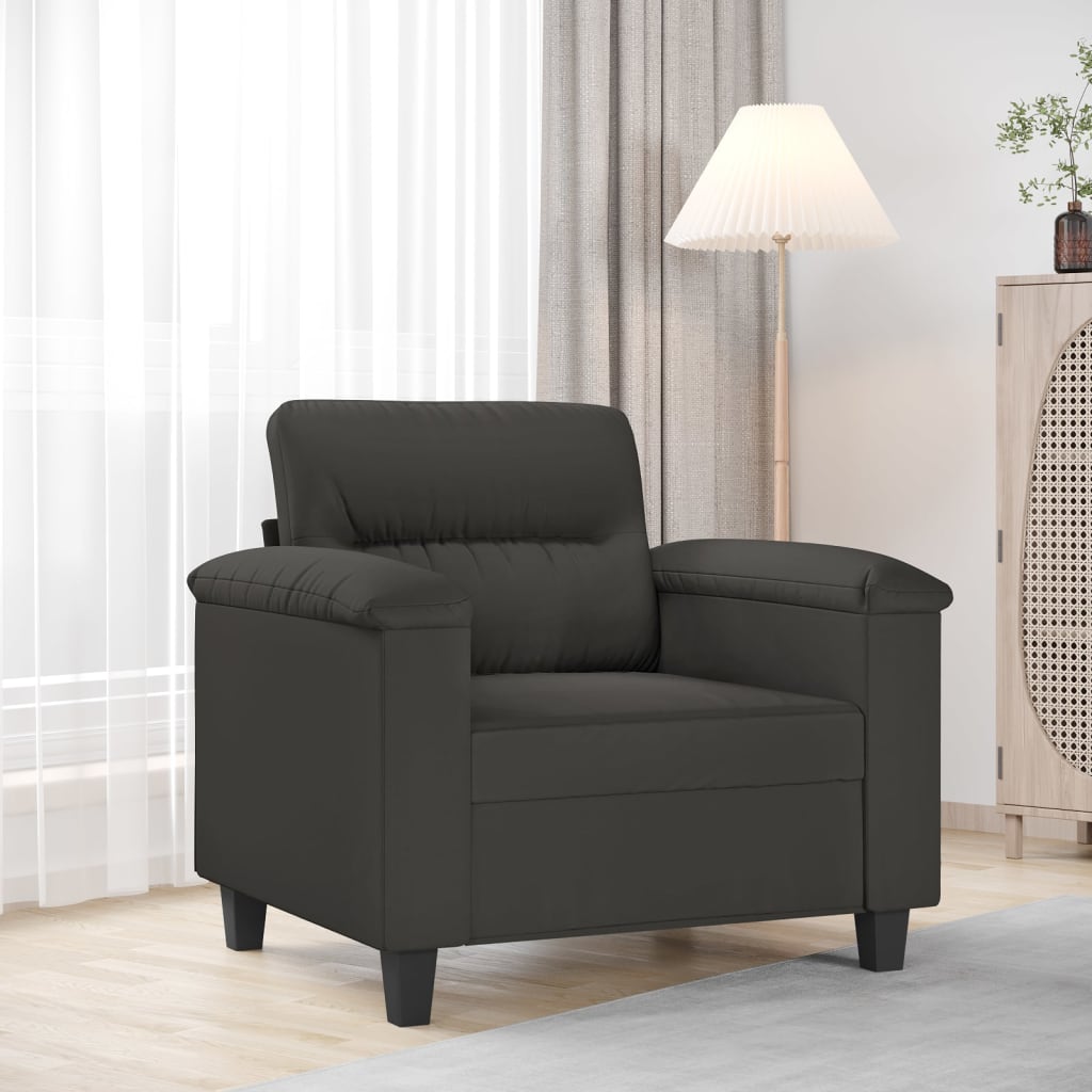 Sofa Chair Dark Grey 60 cm Microfibre Fabric - Newstart Furniture