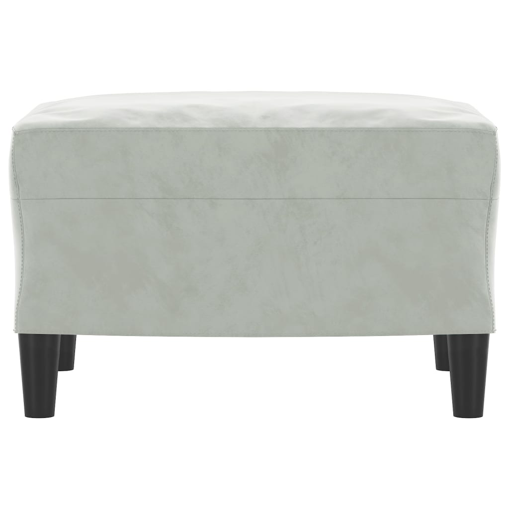 Footstool Light Grey 60x50x41 cm Velvet - Newstart Furniture