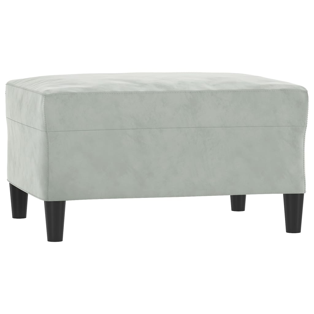 Footstool Light Grey 70x55x41 cm Velvet - Newstart Furniture