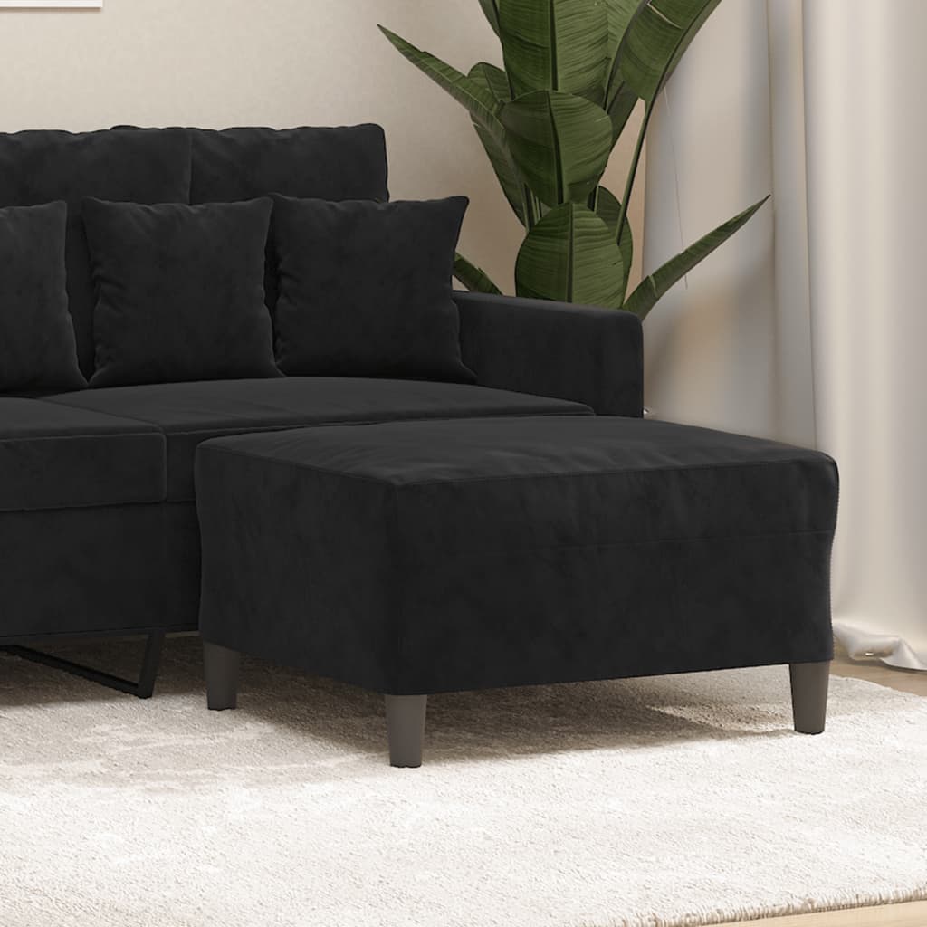 Footstool Black 70x55x41 cm Velvet - Newstart Furniture