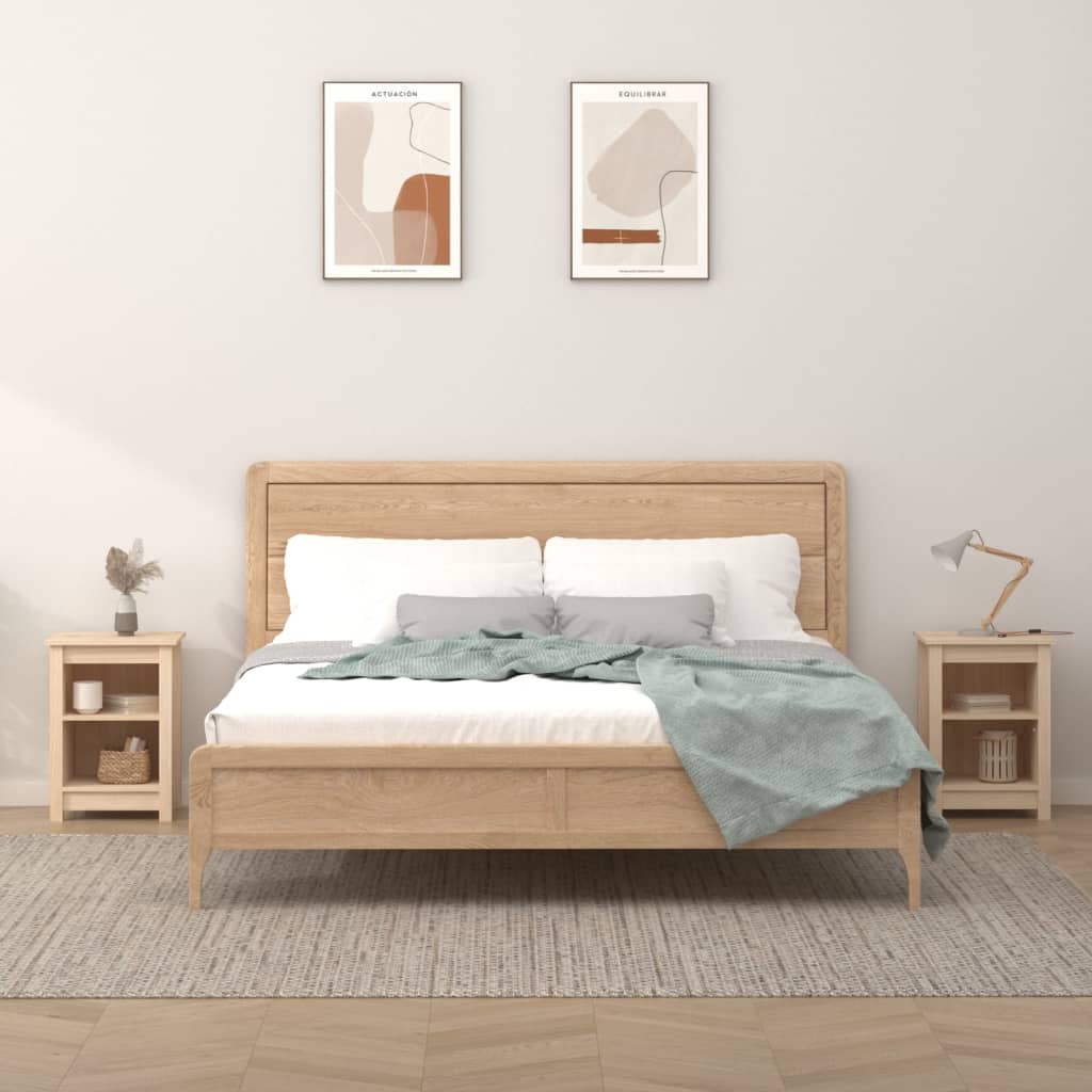 Bedside Cabinets 2 pcs 40x35x55 cm Solid Wood Pine - Newstart Furniture