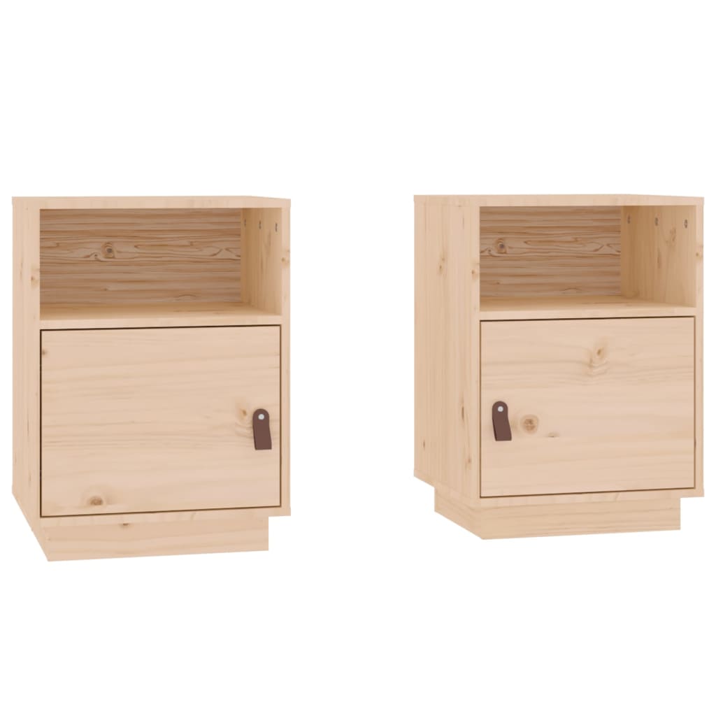 Bedside Cabinets 2 pcs 40x34x55 cm Solid Wood Pine - Newstart Furniture