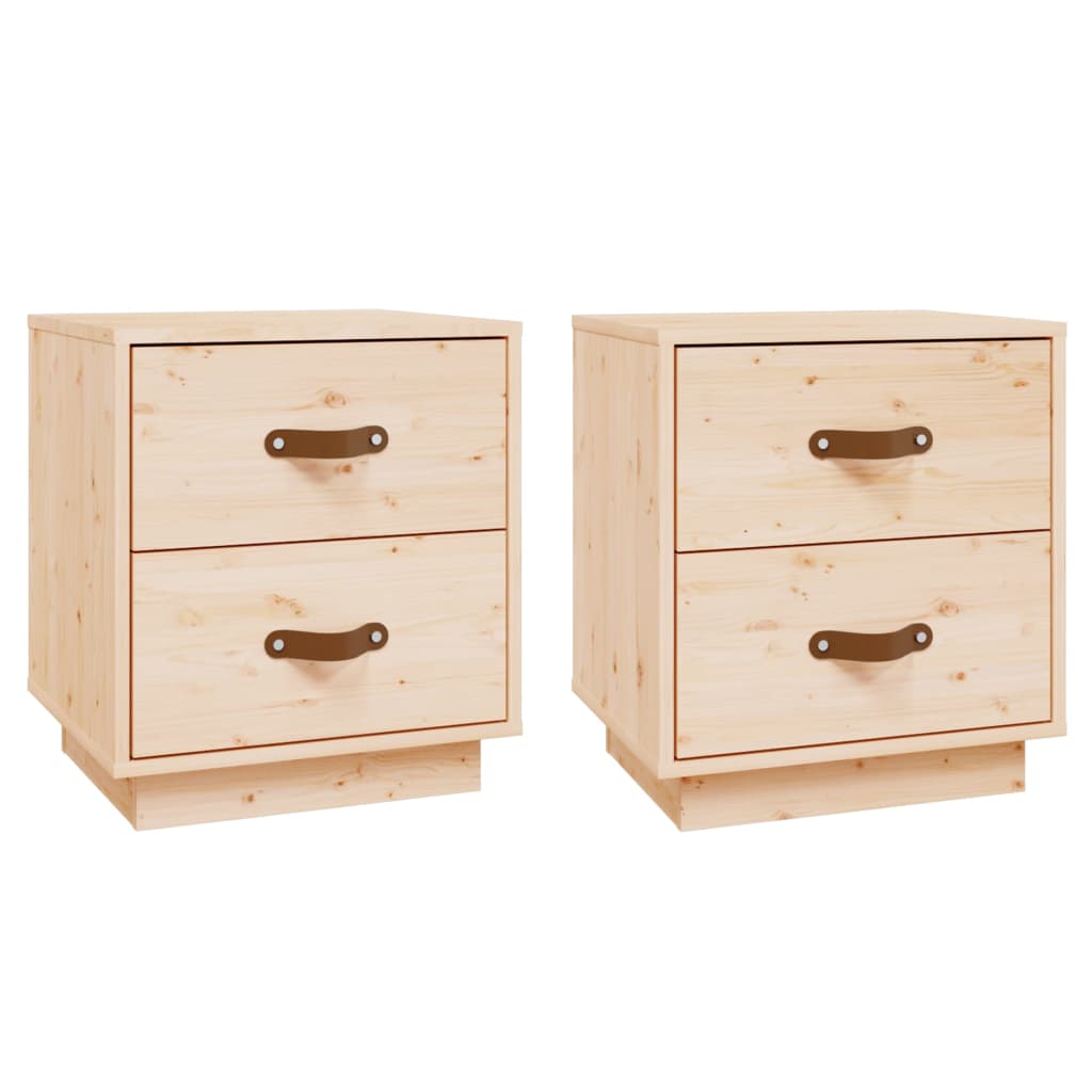 Bedside Cabinets 2 pcs 40x34x45 cm Solid Wood Pine - Newstart Furniture
