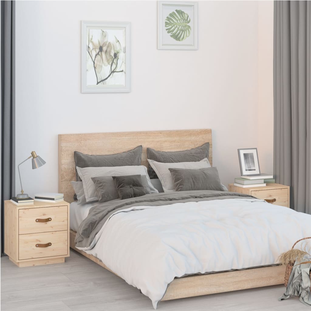 Bedside Cabinets 2 pcs 40x34x45 cm Solid Wood Pine - Newstart Furniture