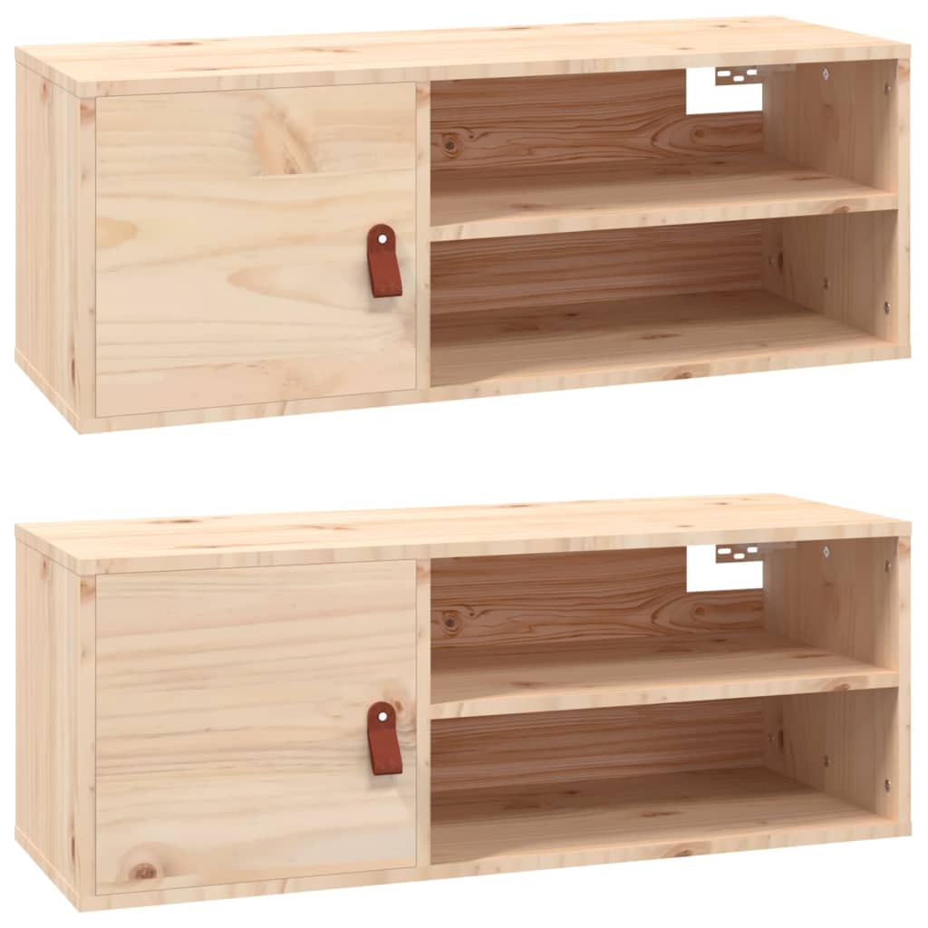 Wall Cabinets 2 pcs 80x30x30 cm Solid Wood Pine - Newstart Furniture