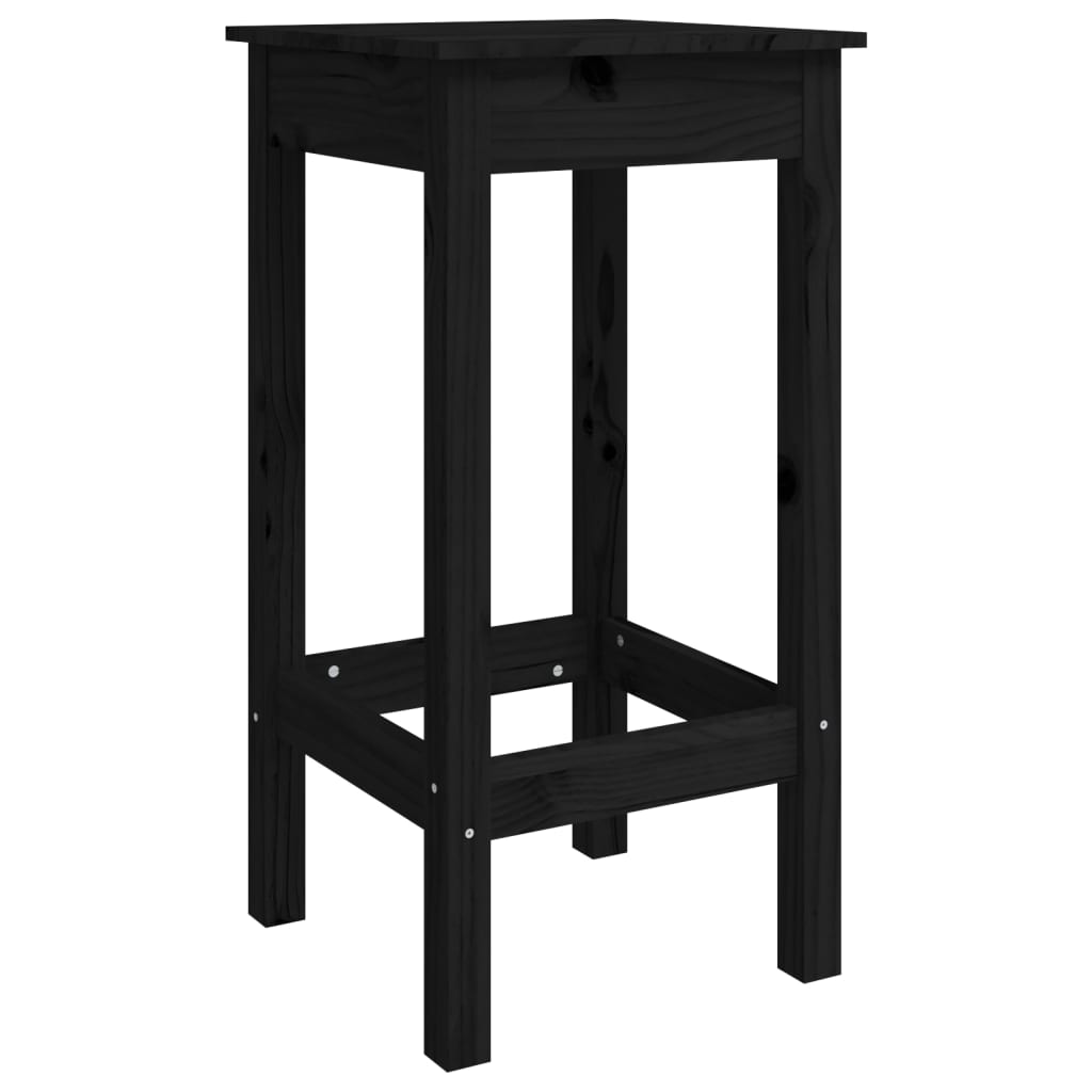 Bar Chairs 2 pcs Black 40x40x78 cm Solid Wood Pine - Newstart Furniture