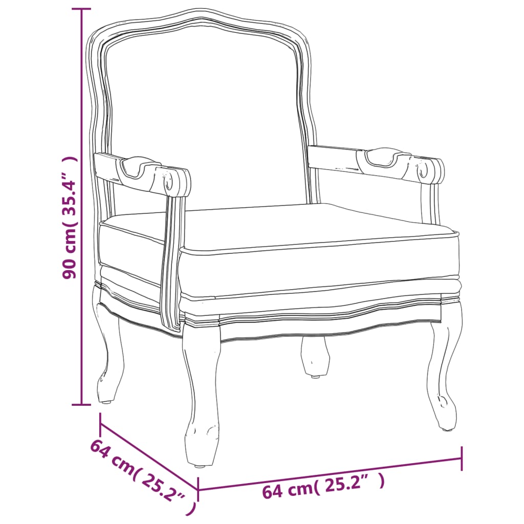 Sofa Chair Beige 64x64x90 cm linen