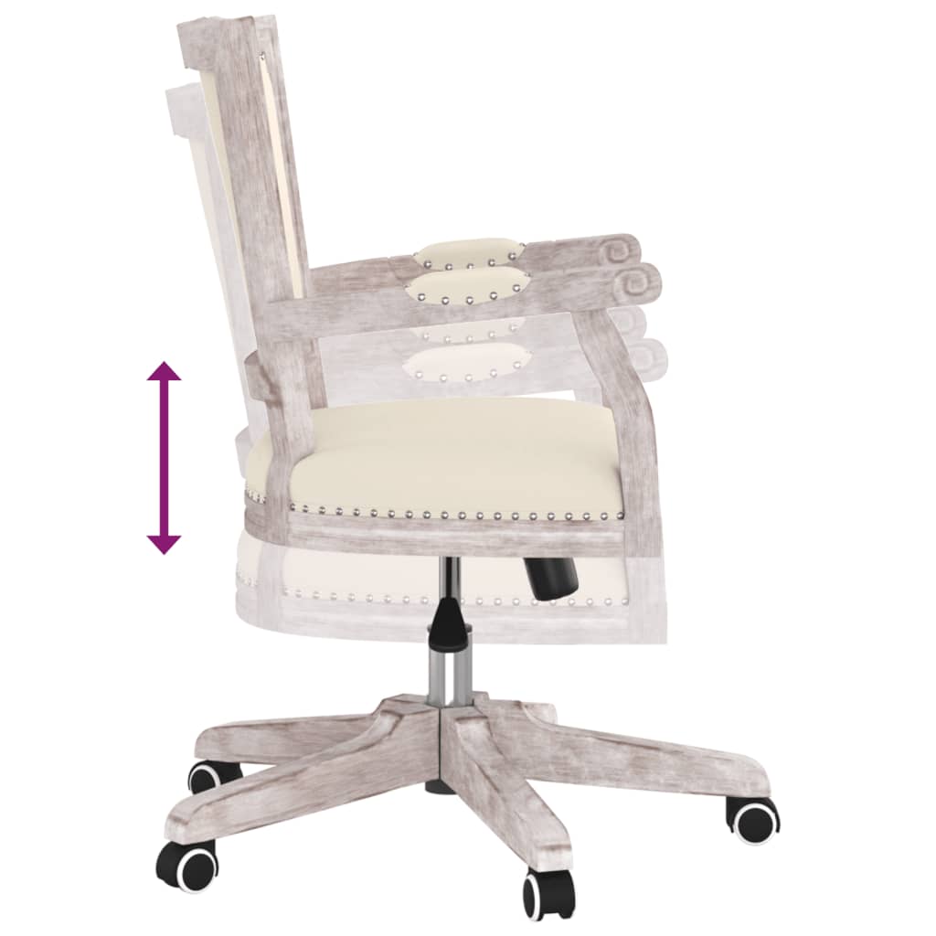 Swivel Office Chair Beige Fabric - Newstart Furniture