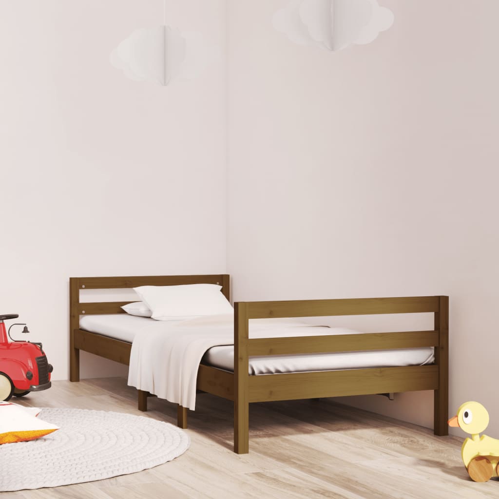 Bed Frame Honey Brown 92x187 cm Single Bed Size Solid Wood Pine - Newstart Furniture