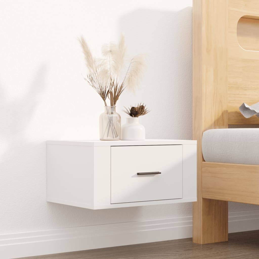Wall-mounted Bedside Cabinets 2 pcs White 50x36x25 cm - Newstart Furniture