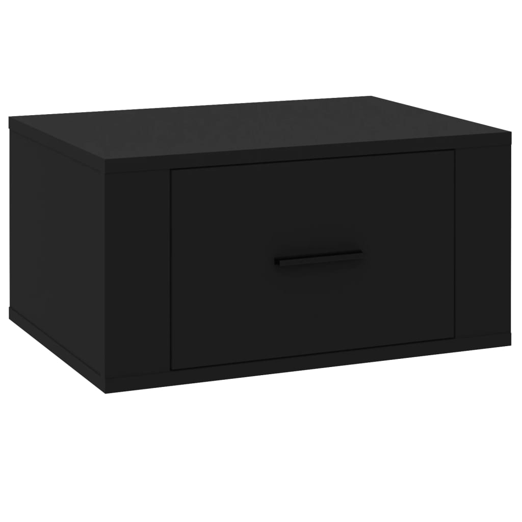 Wall-mounted Bedside Cabinet Black 50x36x25 cm - Newstart Furniture