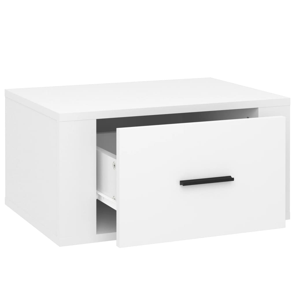 Wall-mounted Bedside Cabinets 2 pcs High Gloss White 50x36x25cm - Newstart Furniture