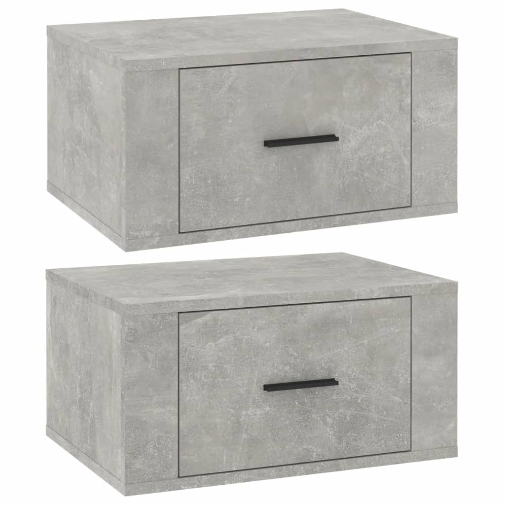 Wall-mounted Bedside Cabinets 2 pcs Concrete Grey 50x36x25 cm - Newstart Furniture