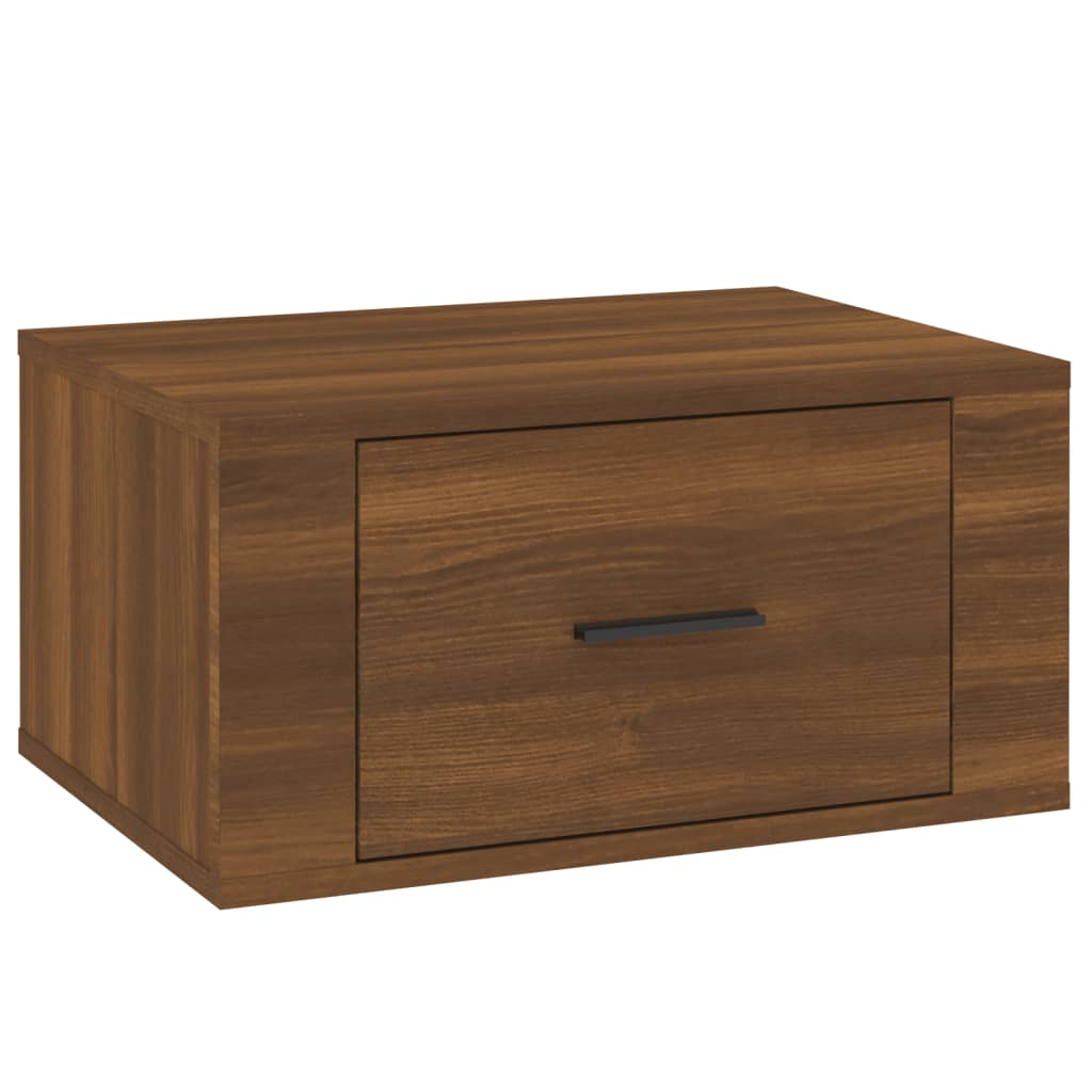 Wall-mounted Bedside Cabinet Brown Oak 50x36x25 cm - Newstart Furniture