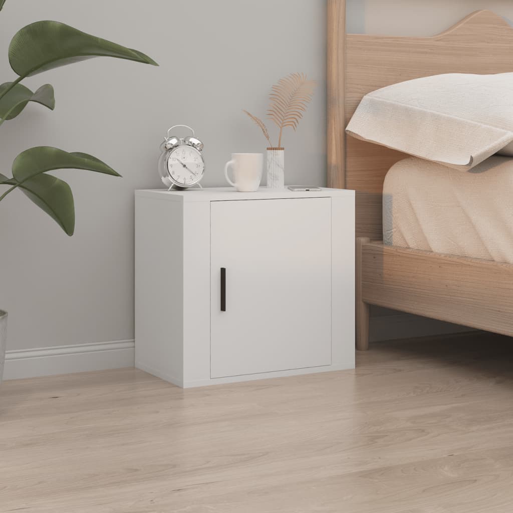 Wall-mounted Bedside Cabinet White 50x30x47 cm - Newstart Furniture