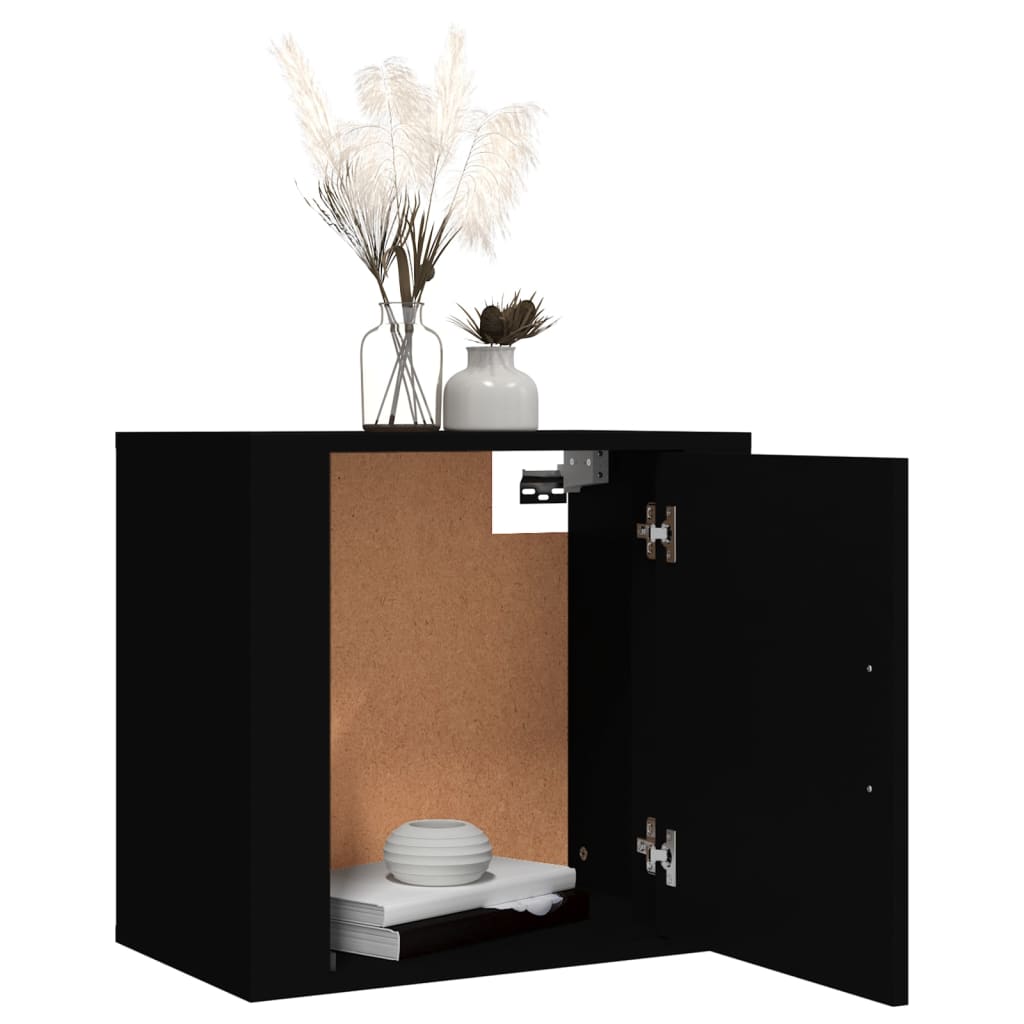 Wall-mounted Bedside Cabinets 2 pcs Black 50x30x47 cm - Newstart Furniture