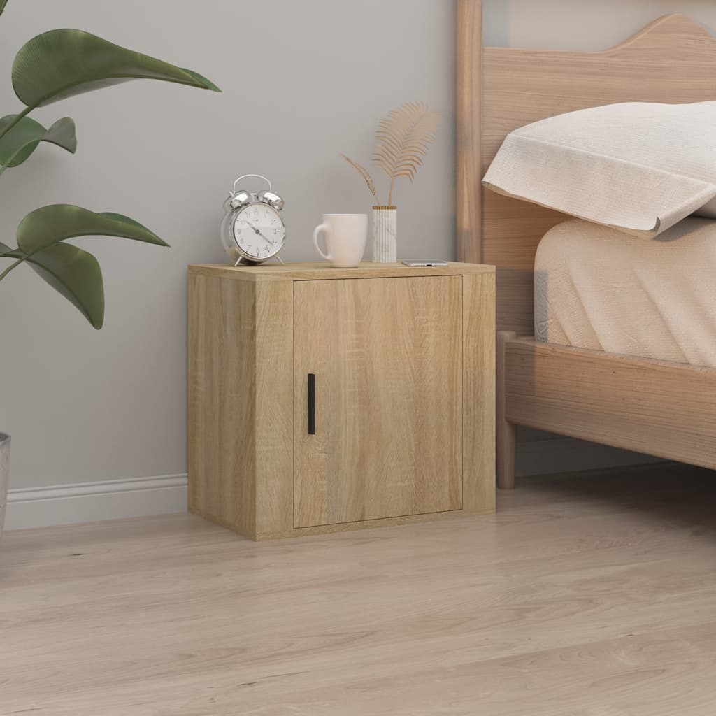 Wall-mounted Bedside Cabinet Sonoma Oak 50x30x47 cm - Newstart Furniture