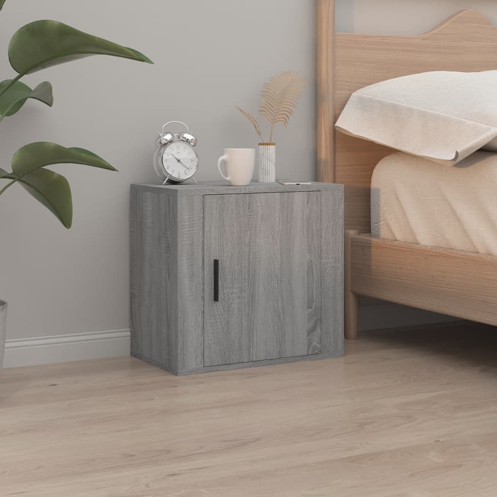 Wall-mounted Bedside Cabinet Grey Sonoma 50x30x47 cm - Newstart Furniture