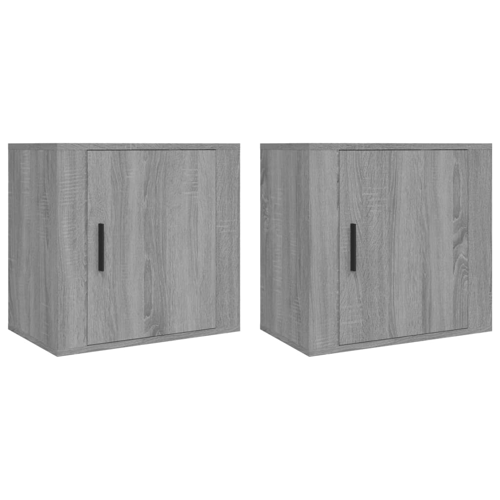 Wall-mounted Bedside Cabinets 2 pcs Grey Sonoma 50x30x47 cm - Newstart Furniture