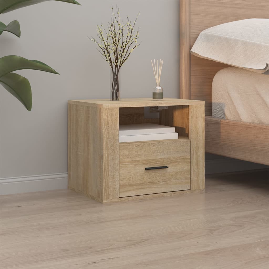 Wall-mounted Bedside Cabinets 2 pcs Sonoma Oak 50x36x40 cm - Newstart Furniture