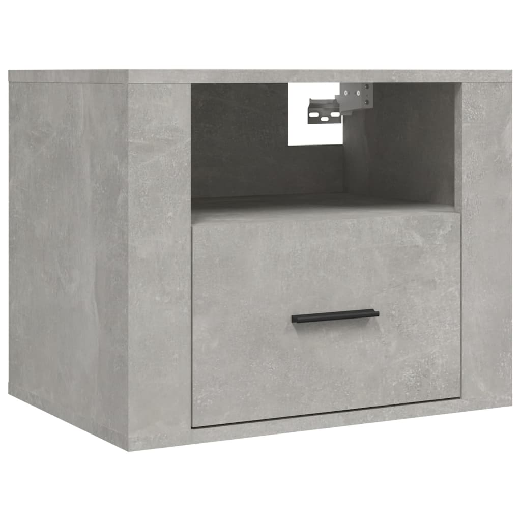 Wall-mounted Bedside Cabinet Concrete Grey 50x36x40 cm - Newstart Furniture