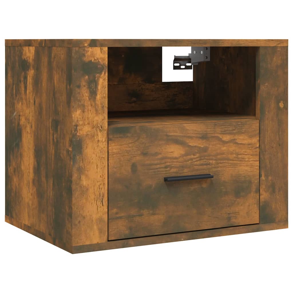Wall-mounted Bedside Cabinets 2 pcs Smoked Oak 50x36x40 cm - Newstart Furniture