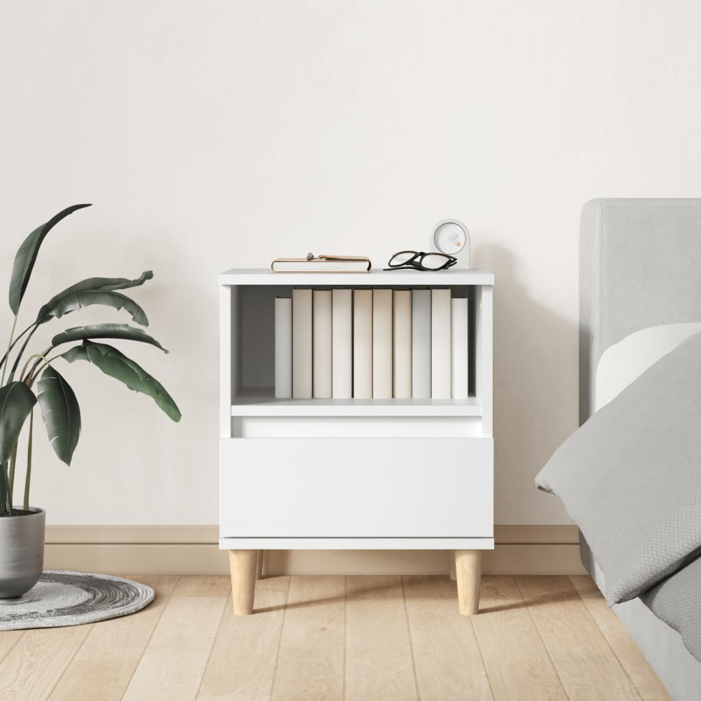 Bedside Cabinets 2 pcs White 40x35x50 cm - Newstart Furniture