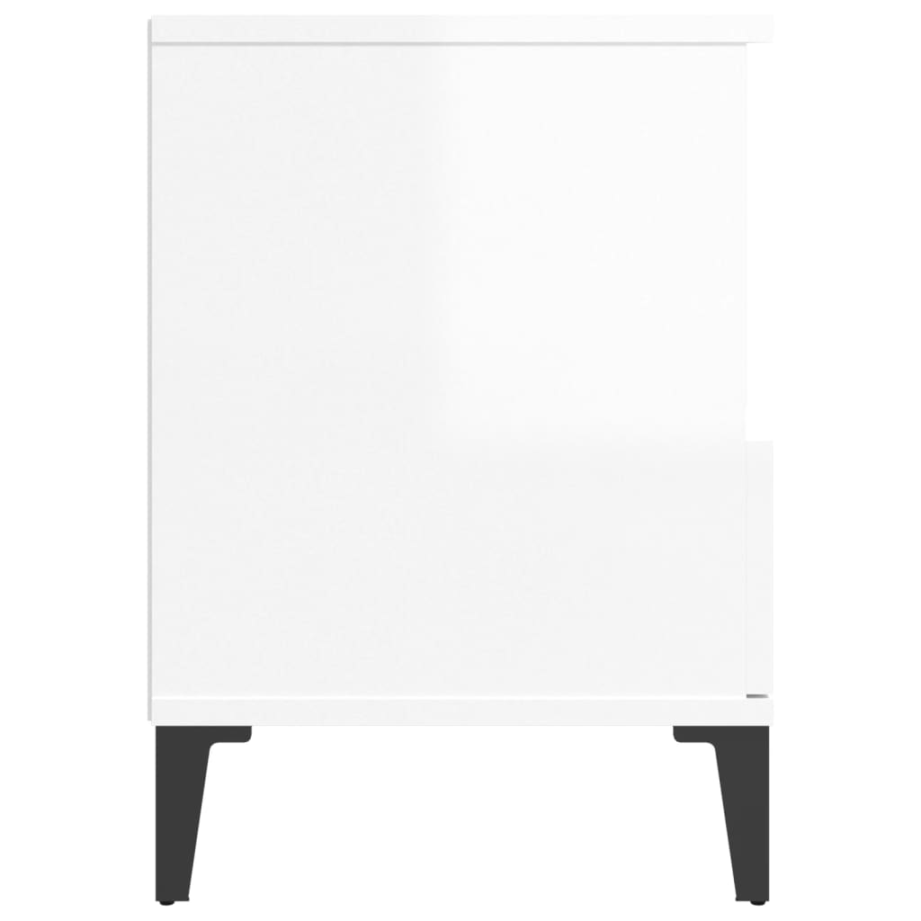 Bedside Cabinet High Gloss White 40x35x50 cm - Newstart Furniture