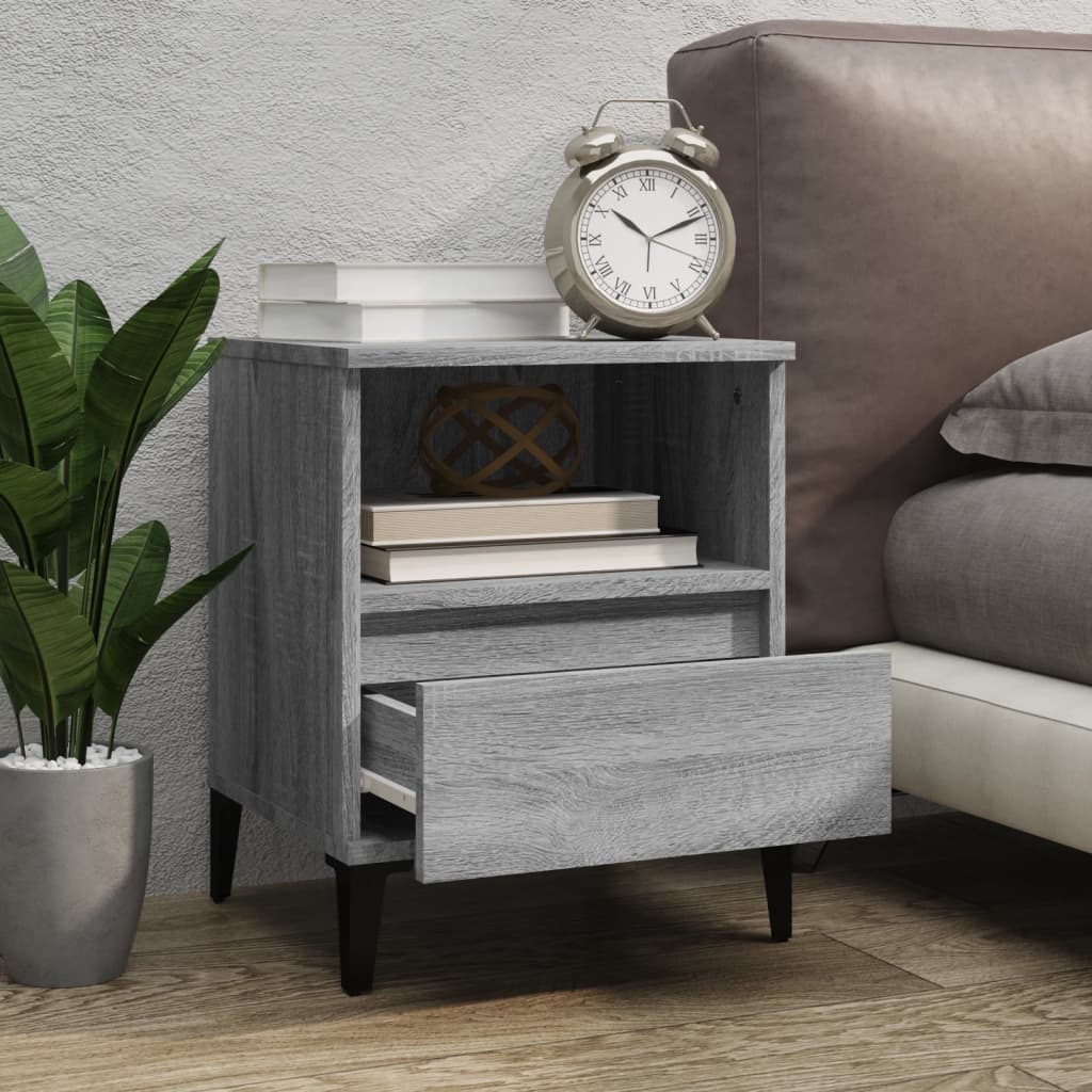 Bedside Cabinet Grey Sonoma 40x35x50 cm - Newstart Furniture