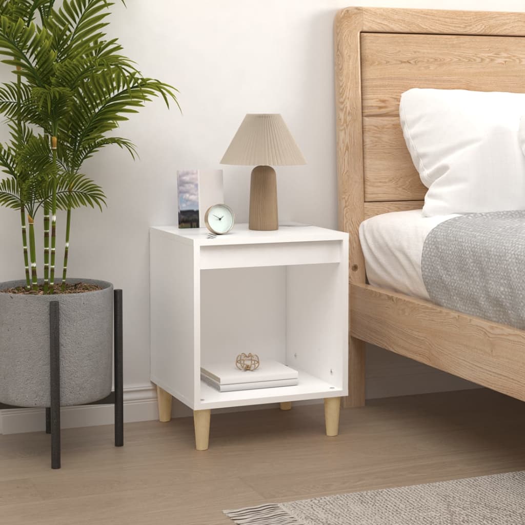 Bedside Cabinet White 40x35x50 cm Engineered Wood - Newstart Furniture