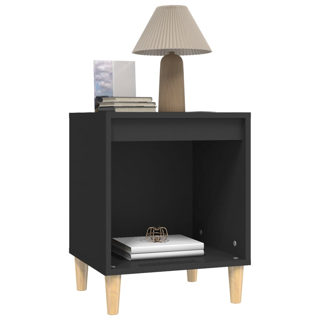 Bedside Cabinet Black 40x35x50 cm Engineered Wood - Newstart Furniture
