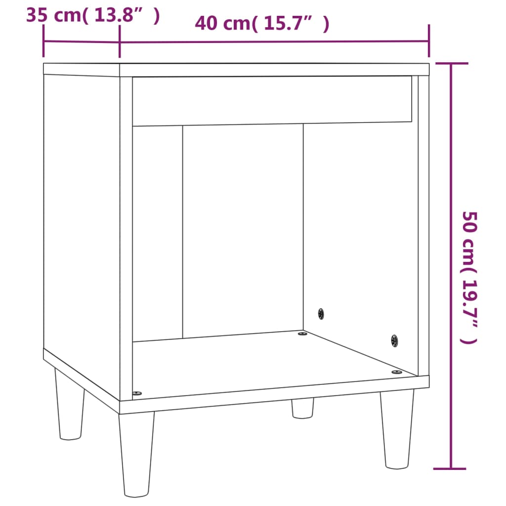 Bedside Cabinet Black 40x35x50 cm Engineered Wood - Newstart Furniture