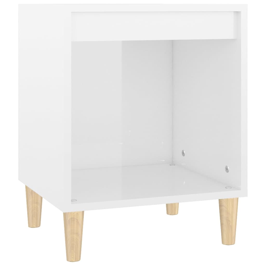 Bedside Cabinet High Gloss White 40x35x50 cm Engineered Wood - Newstart Furniture