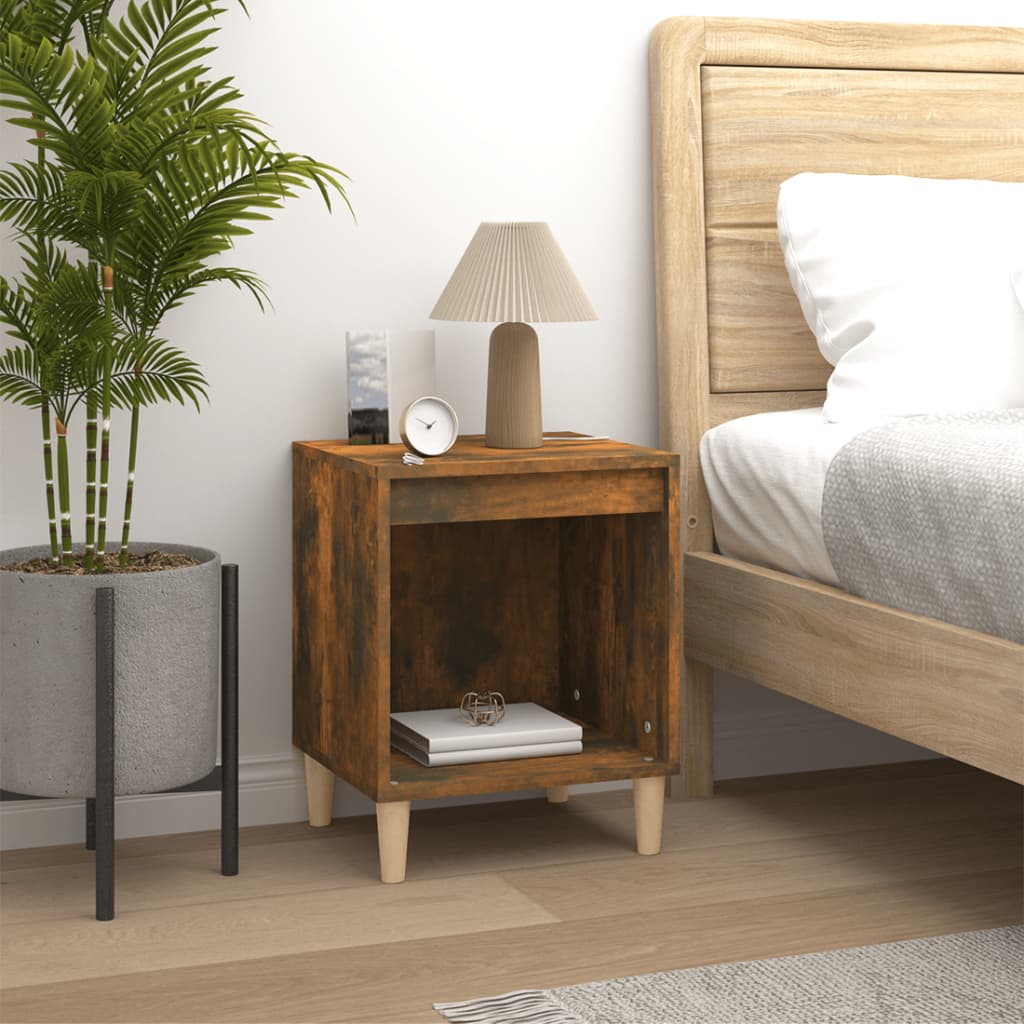 Bedside Cabinet Smoked Oak 40x35x50 cm - Newstart Furniture