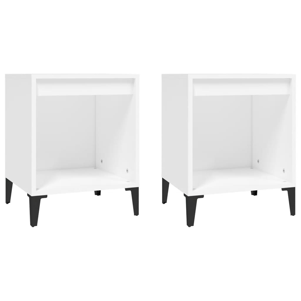 Bedside Cabinets 2 pcs White 40x35x50 cm - Newstart Furniture