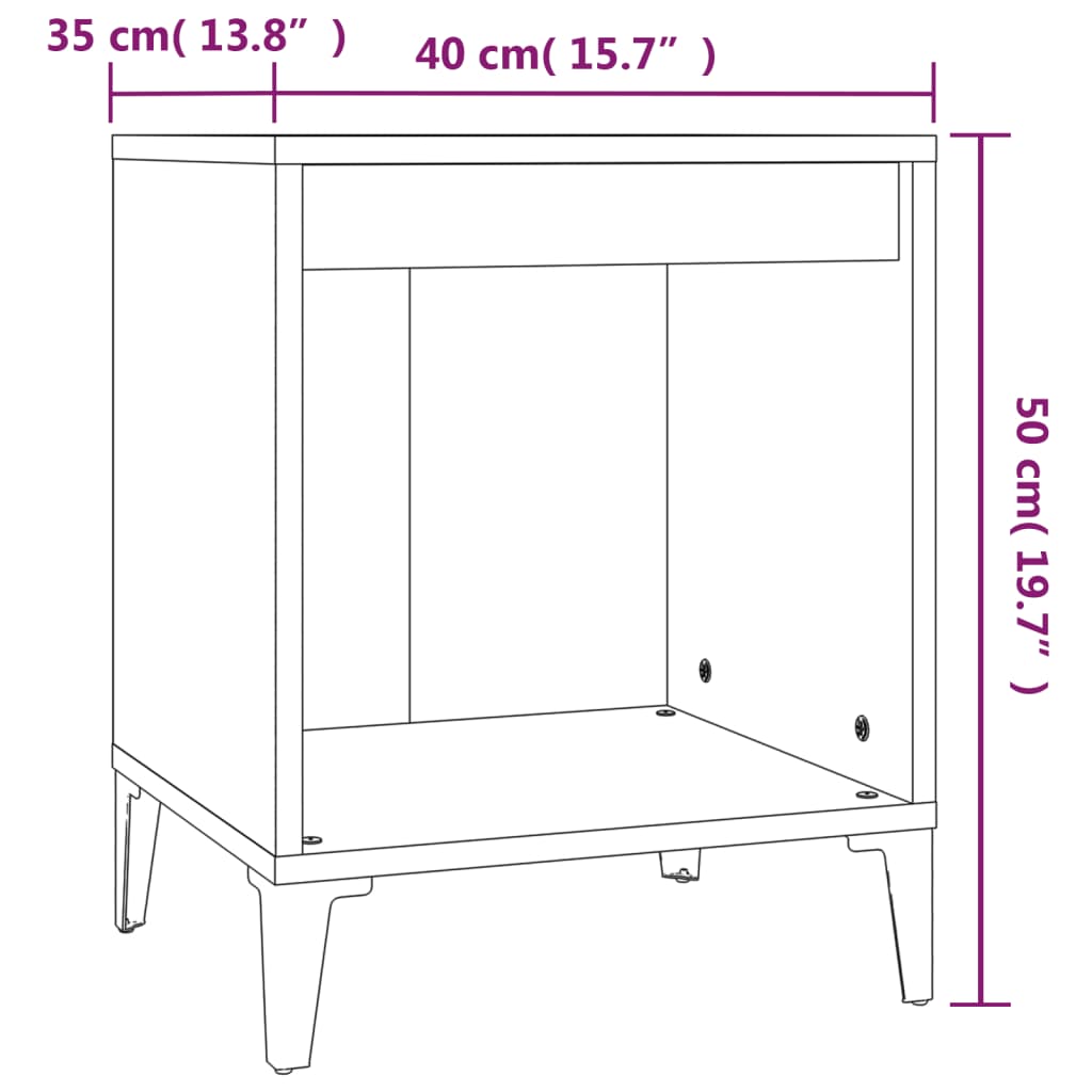 Bedside Cabinet Black 40x35x50 cm - Newstart Furniture