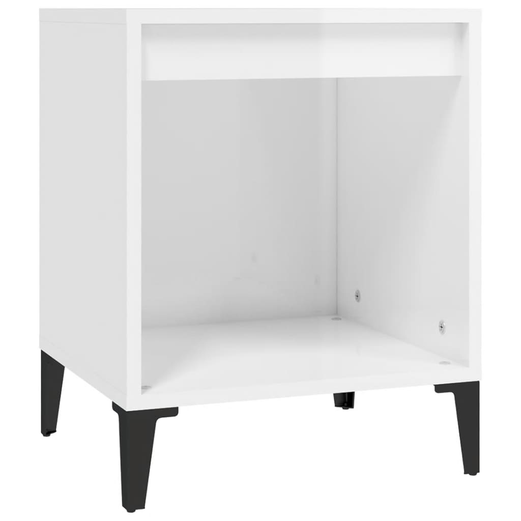 Bedside Cabinet High Gloss White 40x35x50 cm - Newstart Furniture