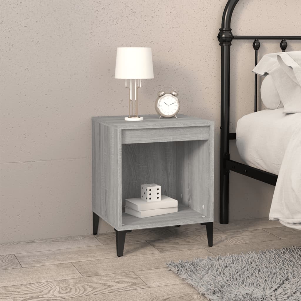 Bedside Cabinet Grey Sonoma 40x35x50 cm - Newstart Furniture