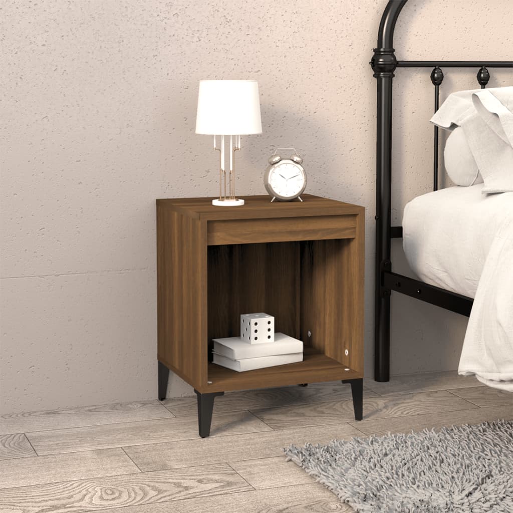 Bedside Cabinet Brown Oak 40x35x50 cm - Newstart Furniture