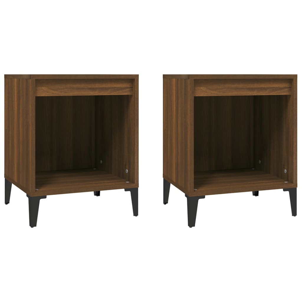 Bedside Cabinets 2 pcs Brown Oak 40x35x50 cm - Newstart Furniture