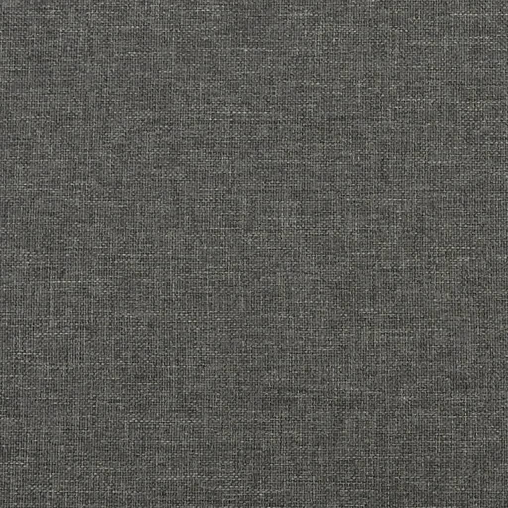 Box Spring Bed Frame Dark Grey 137x190 cm Double Fabric