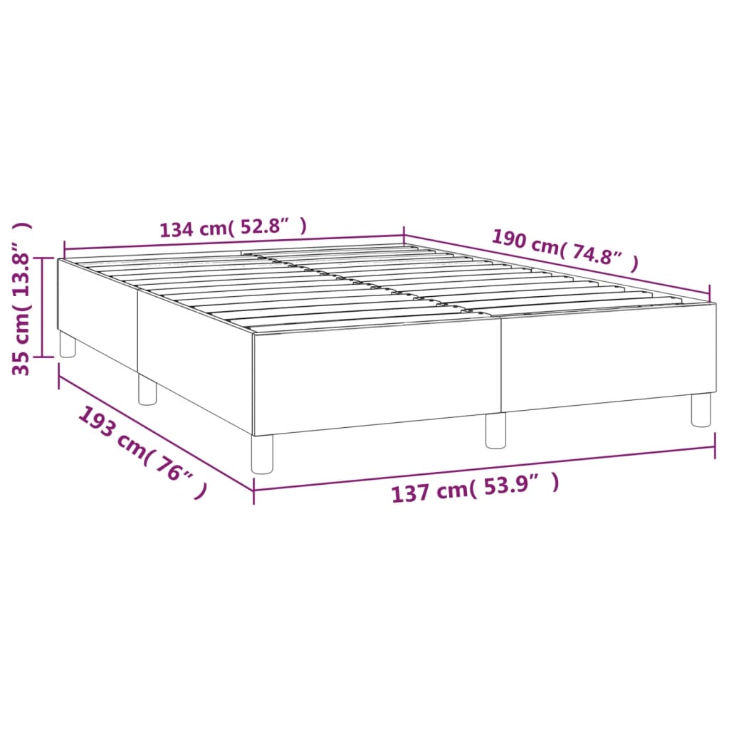 Box Spring Bed Frame Black 137x190 cm Double Faux Leather