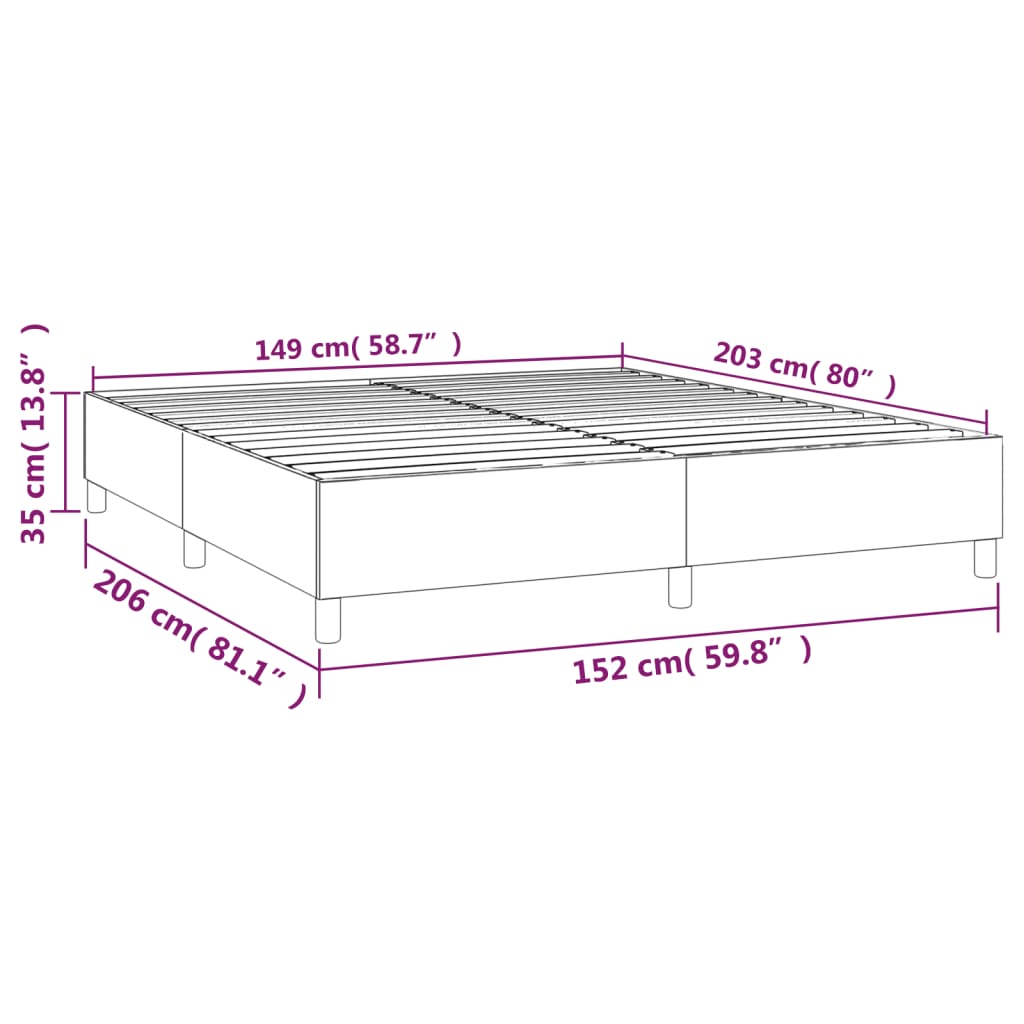 Box Spring Bed Frame Black 152x203 cm Queen Faux Leather