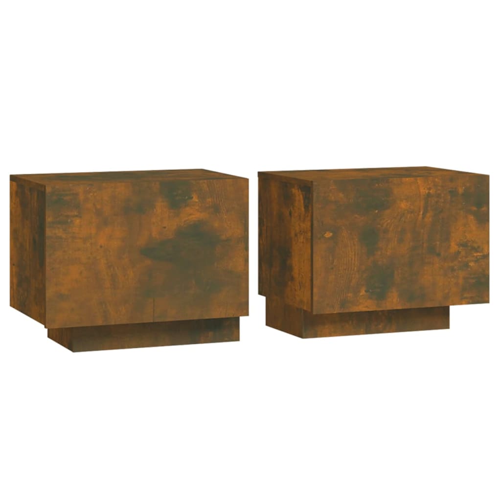 Bedside Cabinet Smoked Oak 100x35x40 cm Engineered Wood - Newstart Furniture