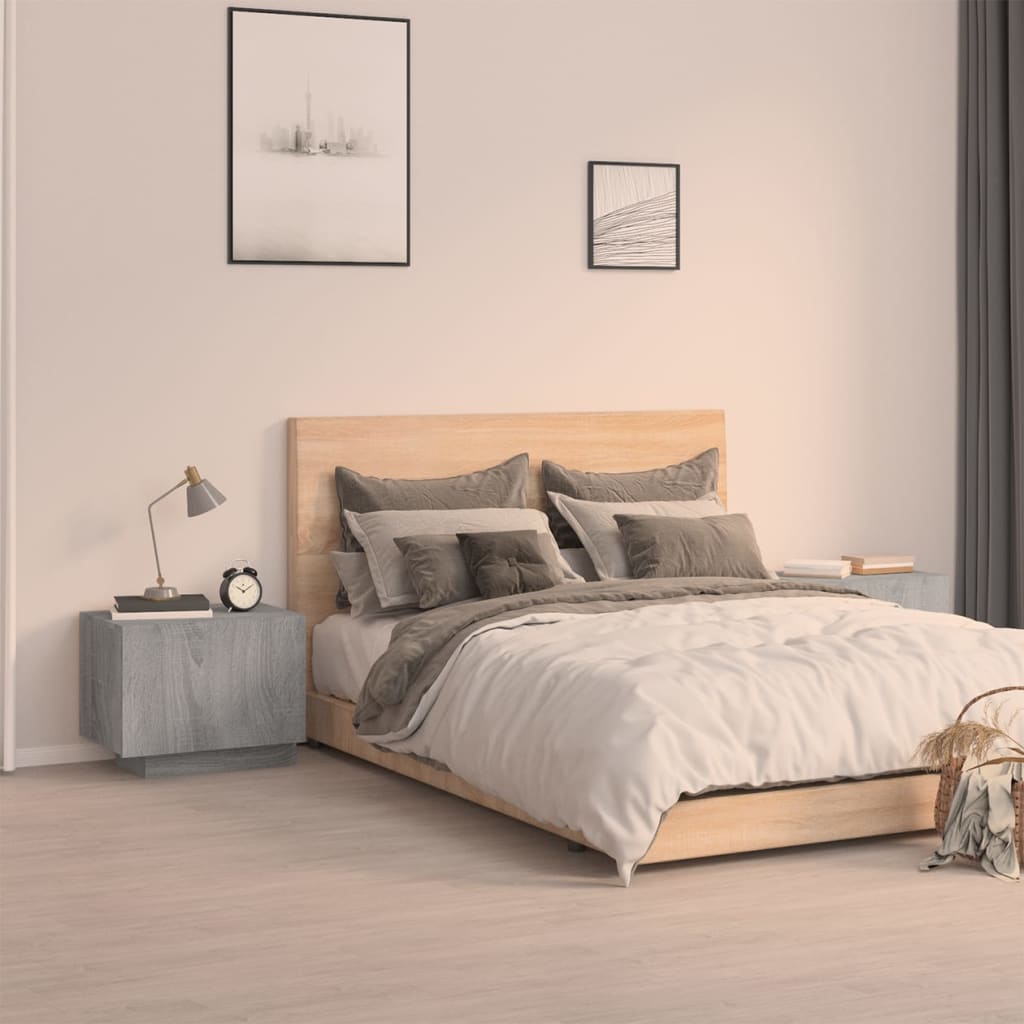 Bedside Cabinet Grey Sonoma 100x35x40 cm Engineered Wood - Newstart Furniture